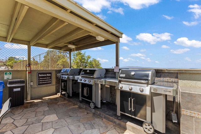 view of patio featuring area for grilling