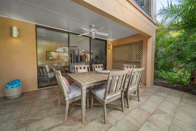 view of patio / terrace featuring ceiling fan