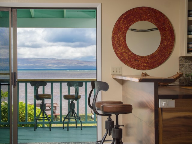 balcony with a water view