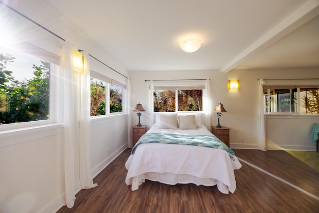 1220 W Kuiaha Rd, Haiku, HI 96708 - bedroom with wood finished floors and beam ceiling