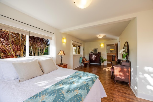 1220 W Kuiaha Rd, Haiku, HI 96708 - bedroom featuring wood finished floors and beamed ceiling