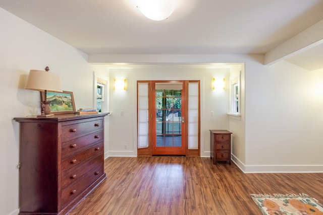 1220 W Kuiaha Rd, Haiku, HI 96708 - foyer entrance featuring wood finished floors and beamed ceiling
