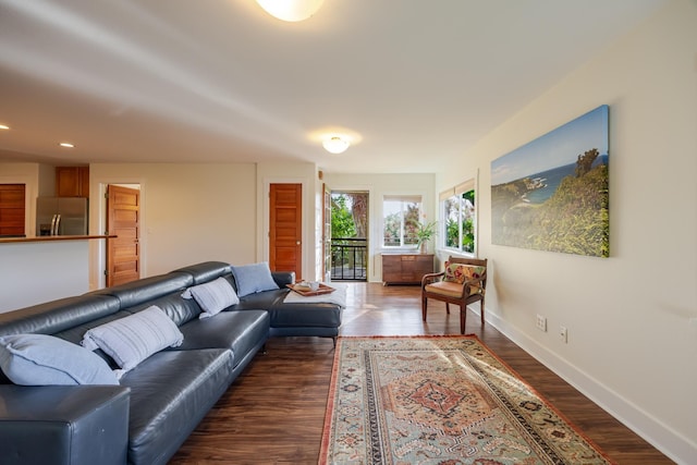 1220 W Kuiaha Rd, Haiku, HI 96708 - living room with dark wood-type flooring and recessed lighting