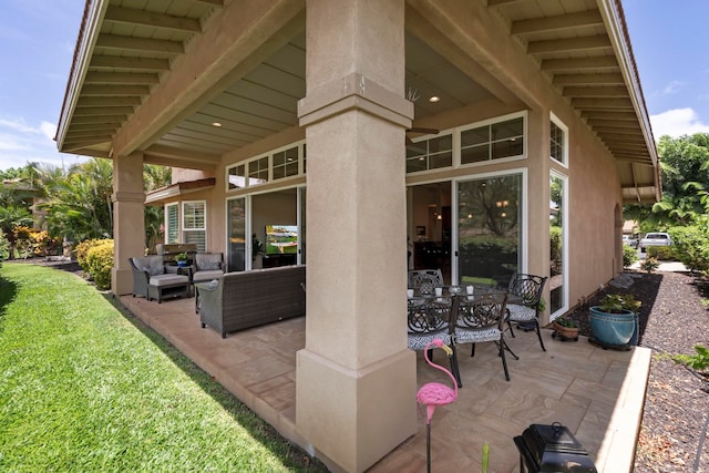 view of patio with an outdoor hangout area