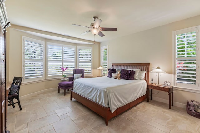 bedroom with ceiling fan