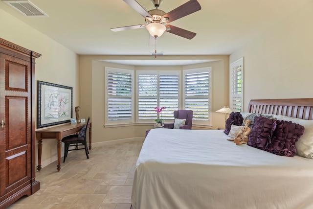 bedroom with ceiling fan