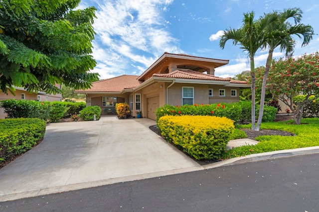 view of front of house with a garage