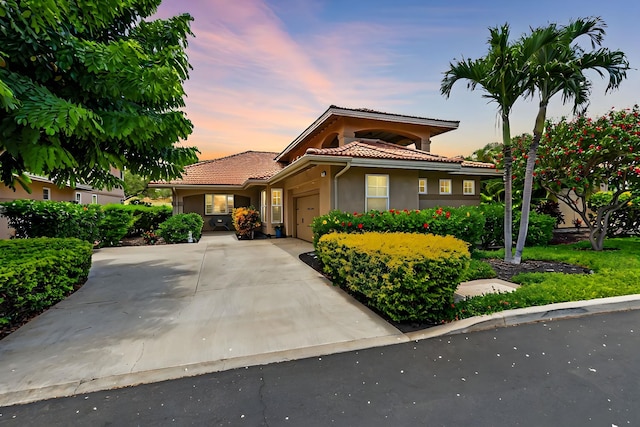 view of front of house featuring a garage