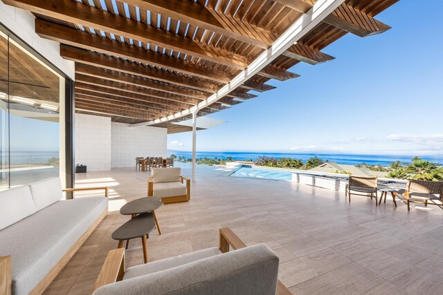 14 Halapa Pl, Kihei, HI 96753 - view of patio featuring an outdoor living space, a water view, and outdoor dining space