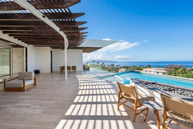 14 Halapa Pl, Kihei, HI 96753 - deck with a pergola, an outdoor pool, outdoor dining space, and a patio