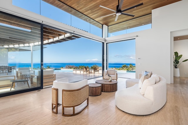 14 Halapa Pl, Kihei, HI 96753 - view of patio featuring a ceiling fan and a water view