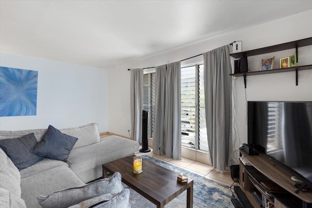 view of tiled living room