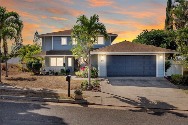 view of front of home featuring a garage