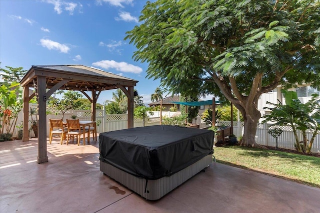 view of patio / terrace with a gazebo and area for grilling