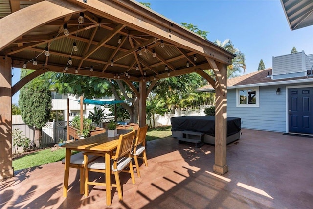 view of patio / terrace featuring a gazebo