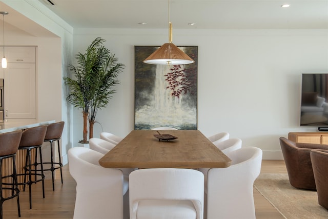 dining area featuring light hardwood / wood-style flooring