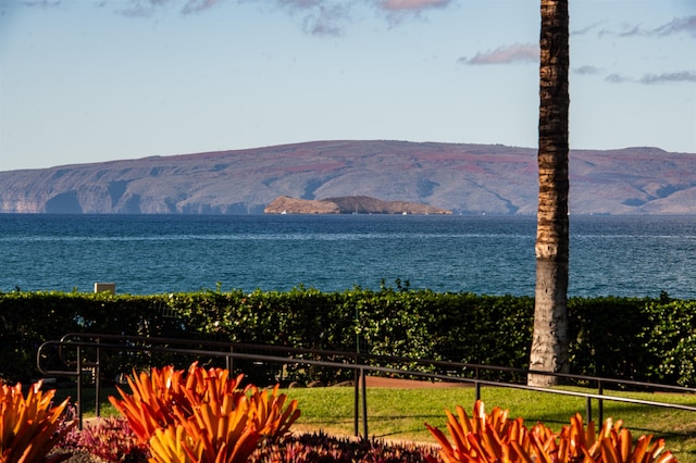 property view of water featuring a mountain view