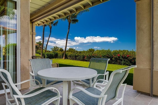 balcony with a patio area