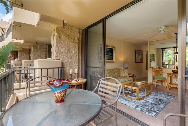 3615 Lower Honoapiilani Rd Unit 317, Lahaina, HI 96761 - balcony featuring outdoor dining area and a ceiling fan
