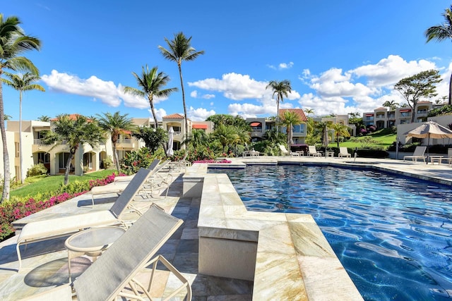 3150 Wailea Alanui Dr Unit 3807, Kihei, HI 96753 - pool with a residential view and a patio area