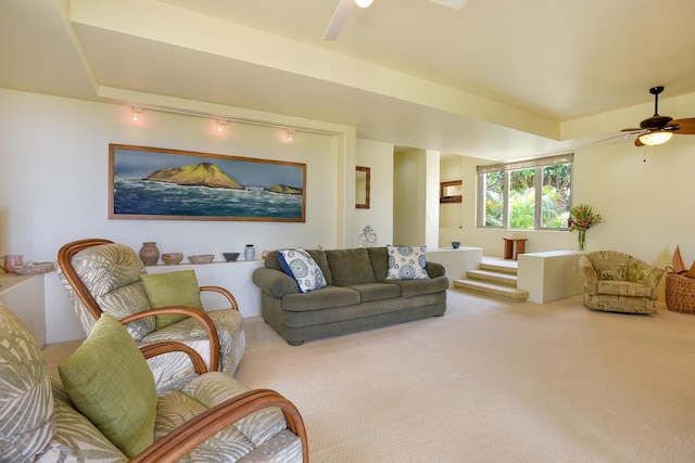 3150 Wailea Alanui Dr Unit 3807, Kihei, HI 96753 - living room featuring carpet floors and a ceiling fan