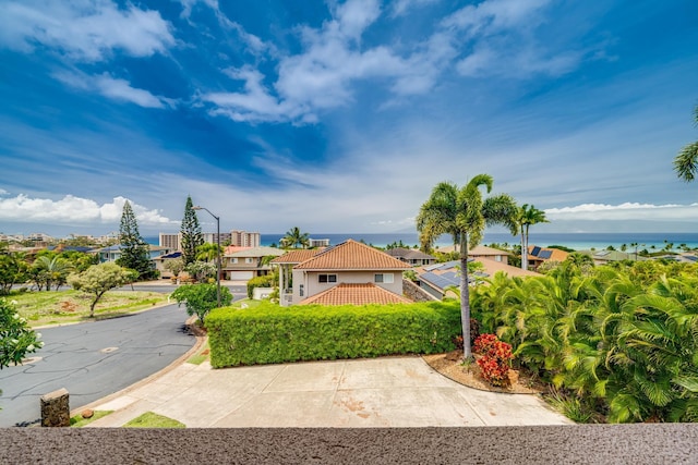 9 Fern Pl, Lahaina, HI 96761 - exterior space with street lighting, a water view, and curbs