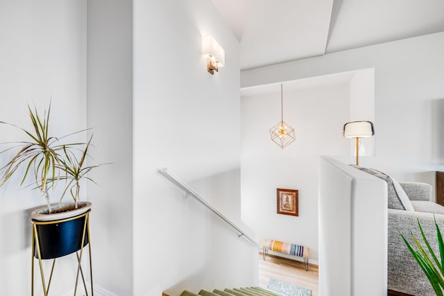 9 Fern Pl, Lahaina, HI 96761 - stairway featuring wood finished floors