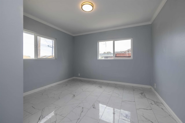 585 Linekona Pl, Wailuku, HI 96793 - spare room with baseboards, light marble finish floors, and crown molding