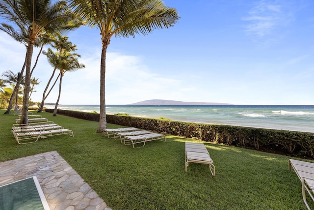 exterior space featuring a water and mountain view