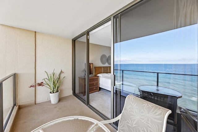 balcony with a water view