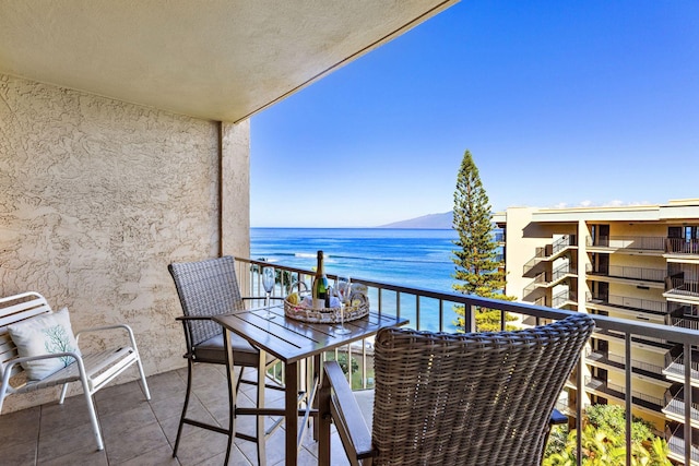 balcony with a water view