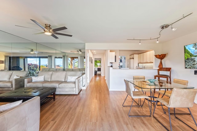 50 Puu Anoano St Unit 503, Lahaina, HI 96761 - living room featuring light wood-style floors, healthy amount of natural light, and a ceiling fan