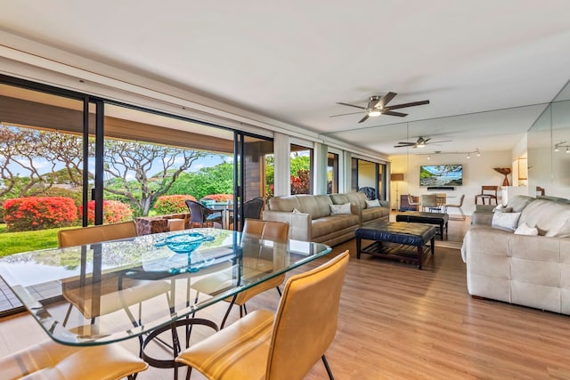 50 Puu Anoano St Unit 503, Lahaina, HI 96761 - dining space with ceiling fan, light wood finished floors, and plenty of natural light