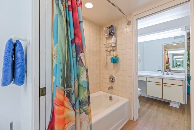 50 Puu Anoano St Unit 503, Lahaina, HI 96761 - bathroom with vanity, shower / bathtub combination with curtain, wood finished floors, and toilet