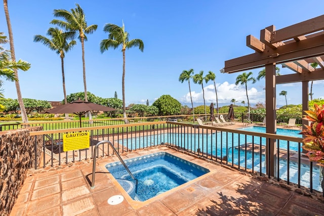 50 Puu Anoano St Unit 503, Lahaina, HI 96761 - community pool featuring a hot tub, a pergola, and a patio