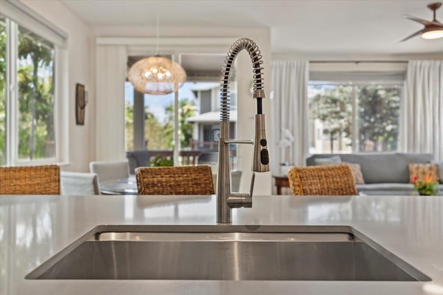 room details with sink and ceiling fan