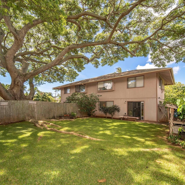 exterior space with a yard