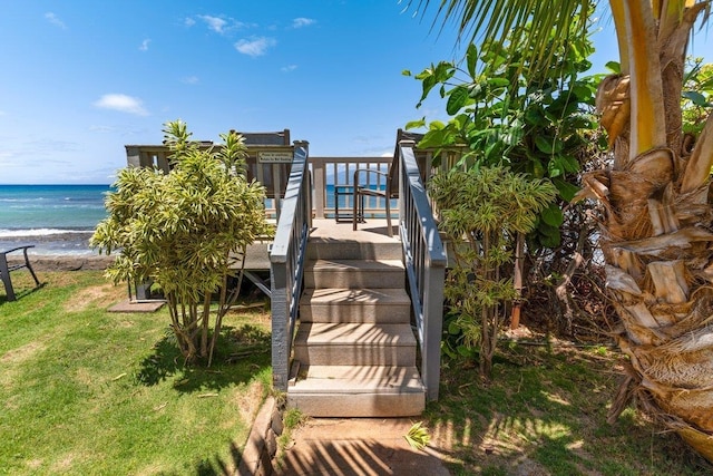 3559 Lower Honoapiilani Rd Unit 709, Lahaina, HI 96761 - view of community featuring stairs, a view of the beach, and a water view