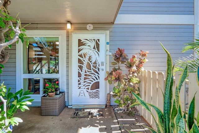 view of doorway to property