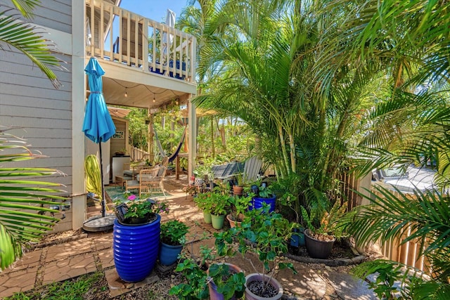 view of patio / terrace featuring a balcony