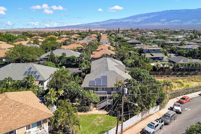 aerial view with a mountain view