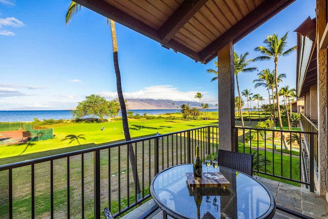 balcony with a water view