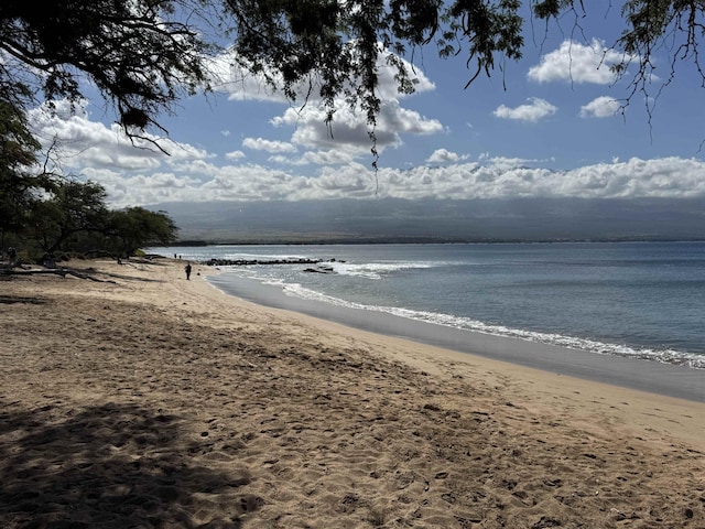 view of water feature featuring a view of the beach