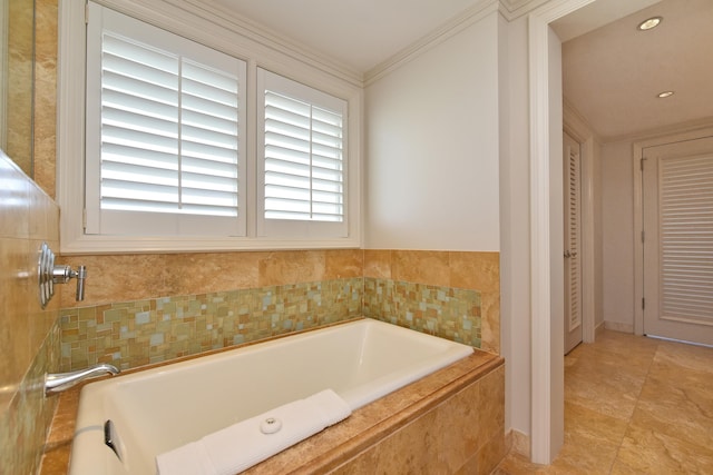 1 Ritz Carlton Dr Unit 1626, Lahaina, HI 96761 - bathroom featuring a garden tub and crown molding