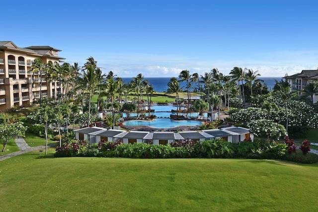 1 Ritz Carlton Dr Unit 1626, Lahaina, HI 96761 - view of home's community featuring a yard, a water view, and a pool