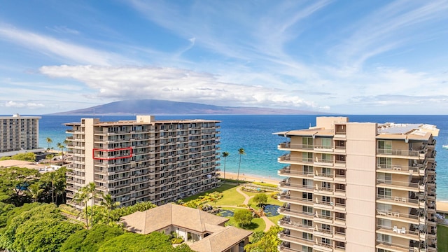 property view of water featuring a mountain view