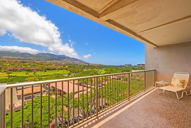 balcony with a mountain view