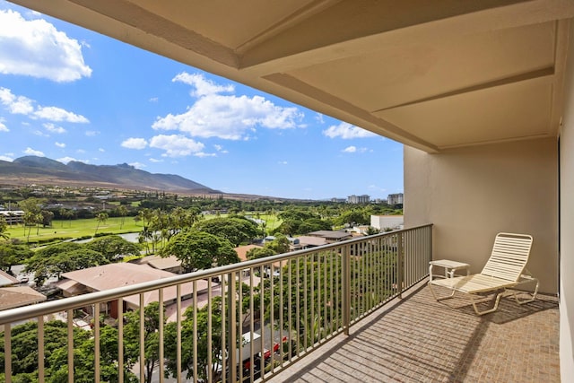 balcony with a mountain view