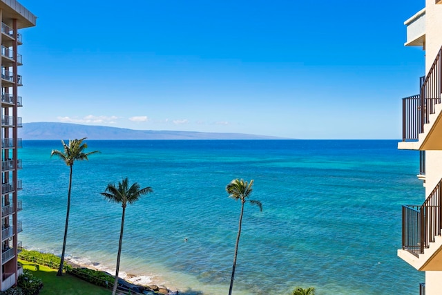 water view with a mountain view