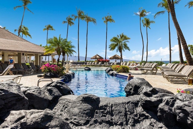 50 Nohea Kai Dr Unit 1-201, Lahaina, HI 96761 - community pool with a patio
